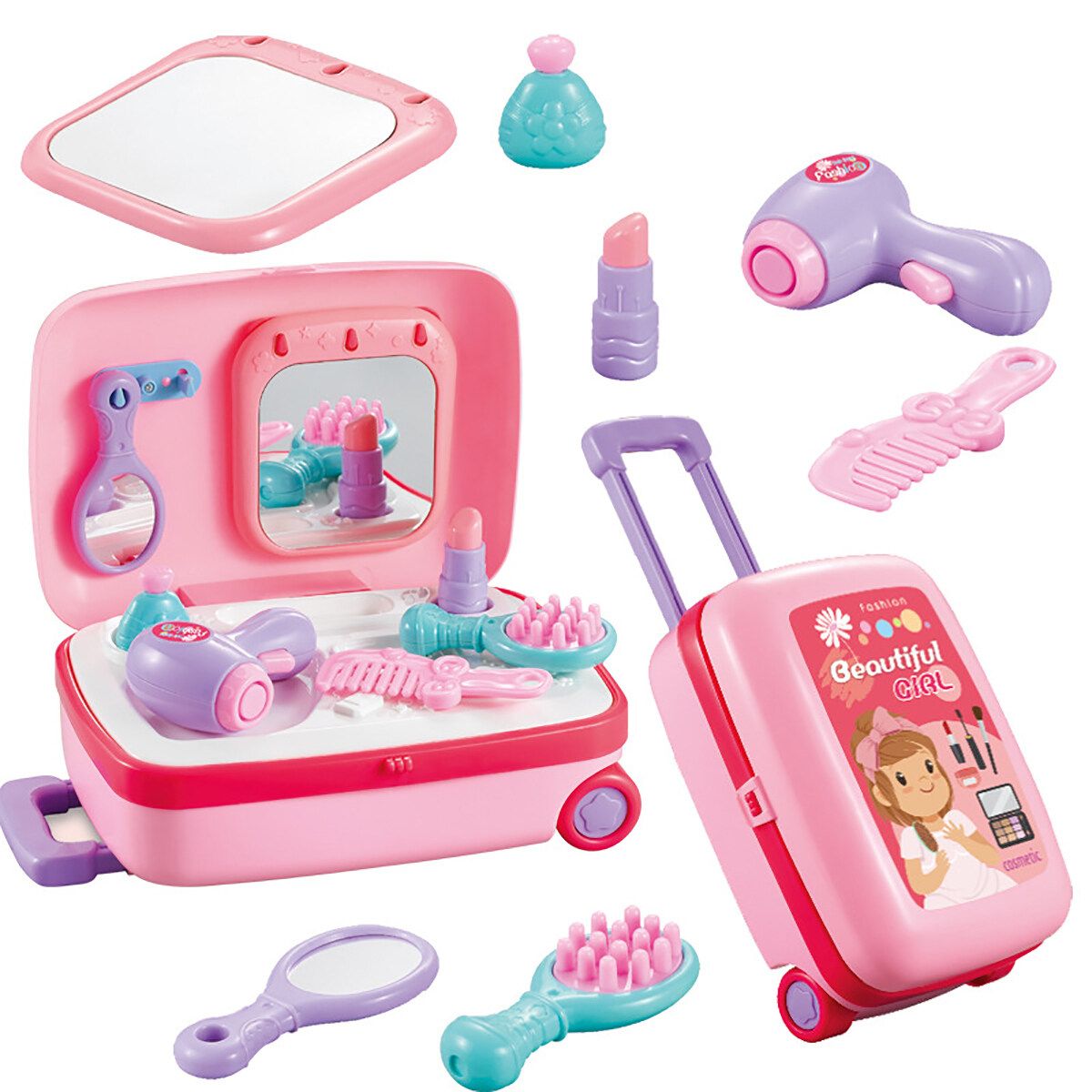 Kids Pretending Doctor's Playing Set Case Education Kit Boys Girls Toy Pink