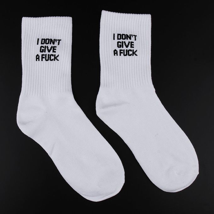 2Pair Cotton Men Swear Word Socks Stockings Breathable Funny Tube Crew