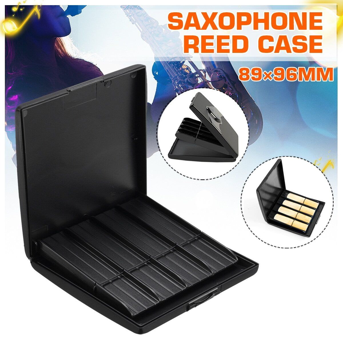 SOLO SR-85 Sax Saxophone Clarinet Oboe Reeds ABS Case Storage Box For 8 Reeds