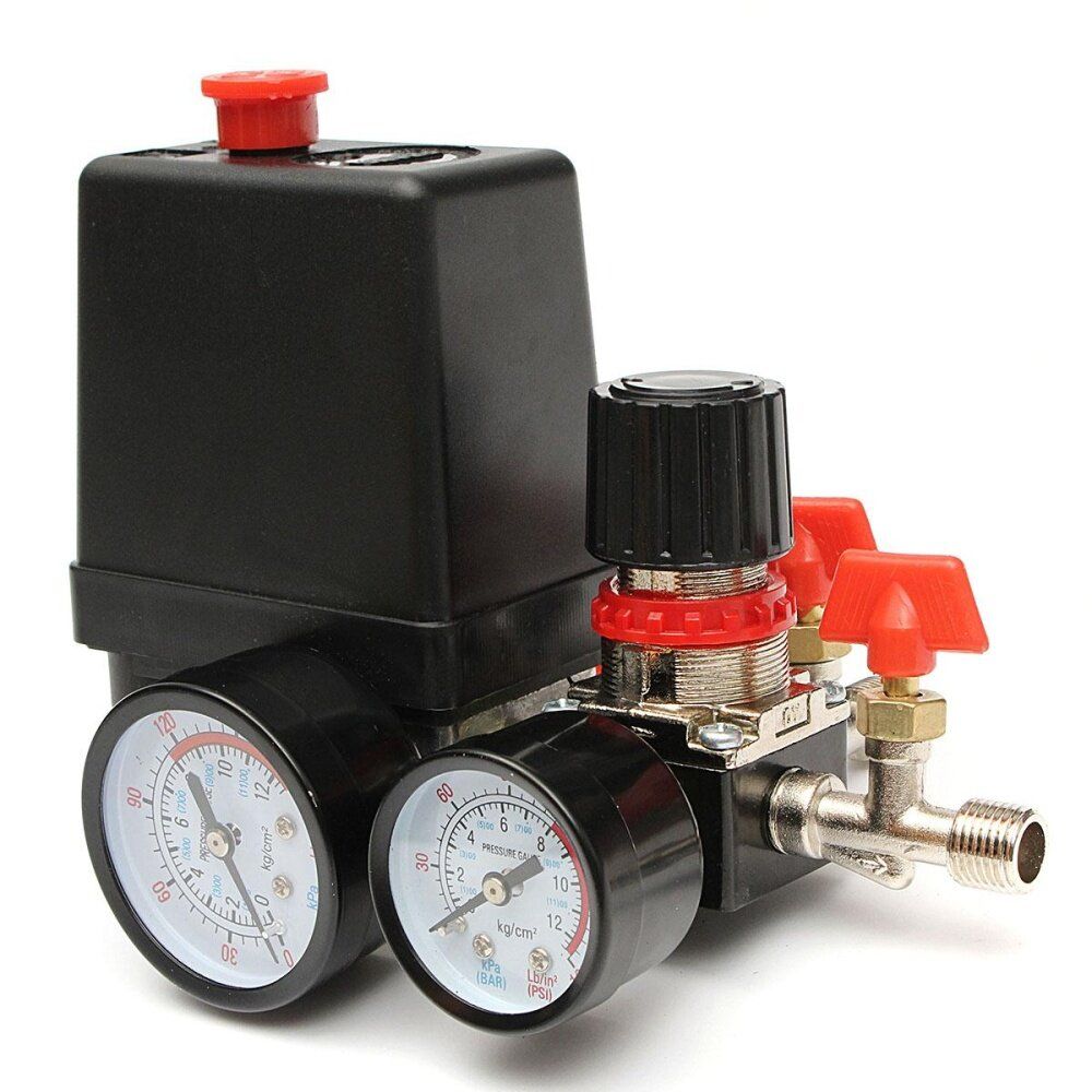 240V 95-125PSI Air Compressor Switch Control Valve Manifold Regulator