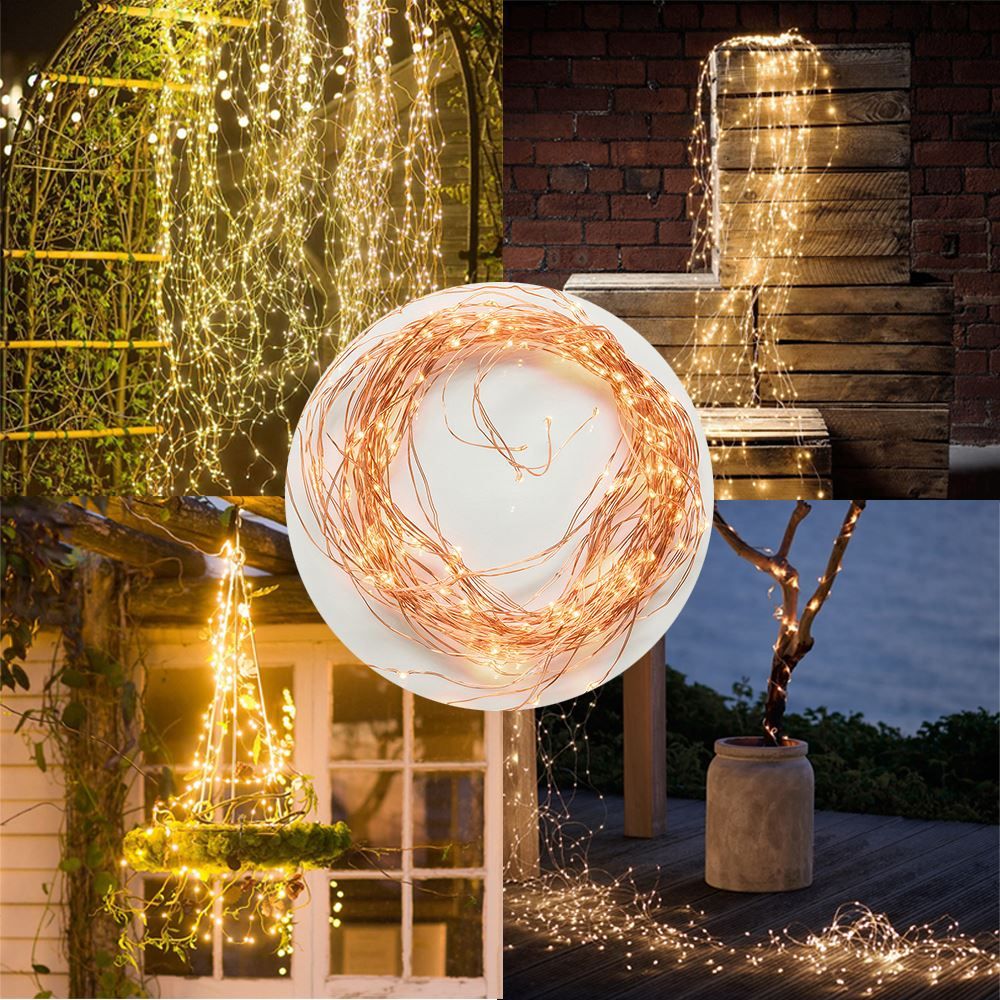 Solar Vines Branch LED String Fairy Light Garden Fence Tree