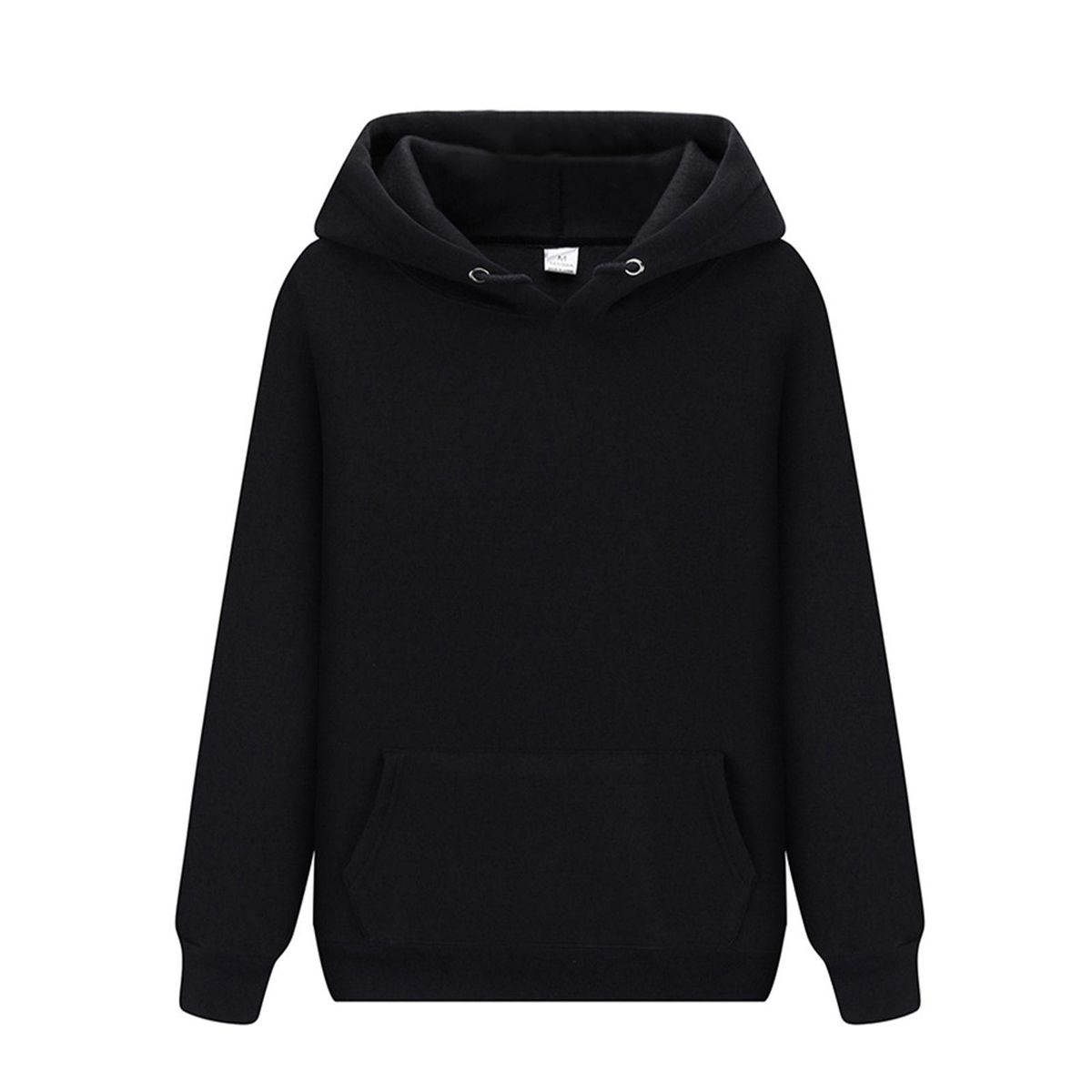 Hooded Sweatshirt Casual Plain Basic Loose Soft Pullover Black 3XL