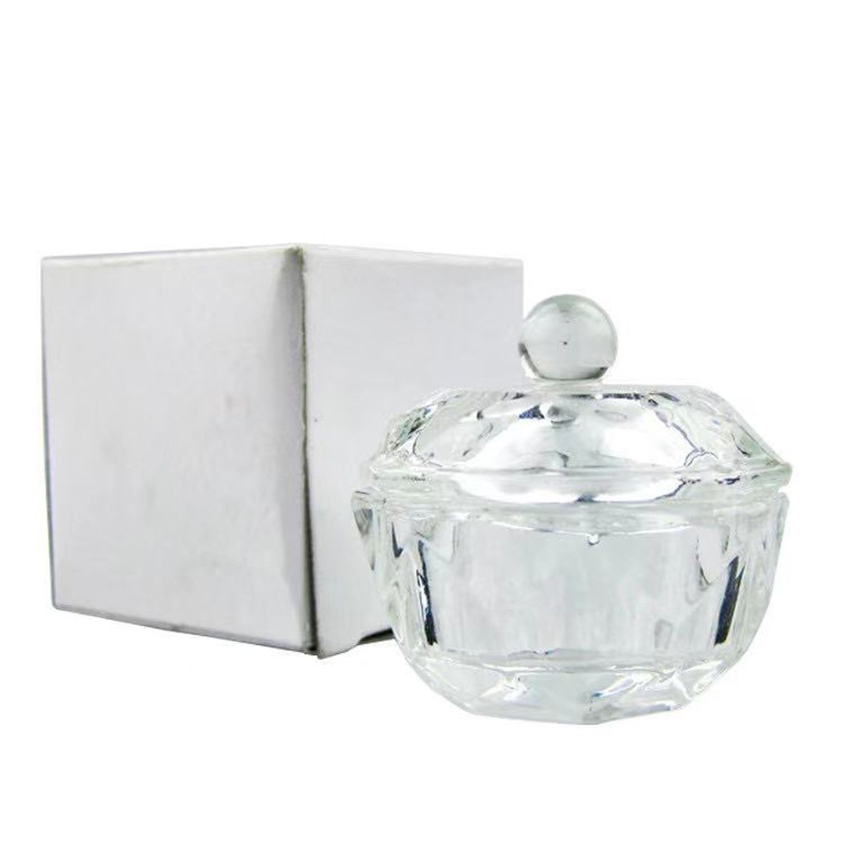 Acrylic Liquid Powder Dappen Dish Bowl With Lid Crystal