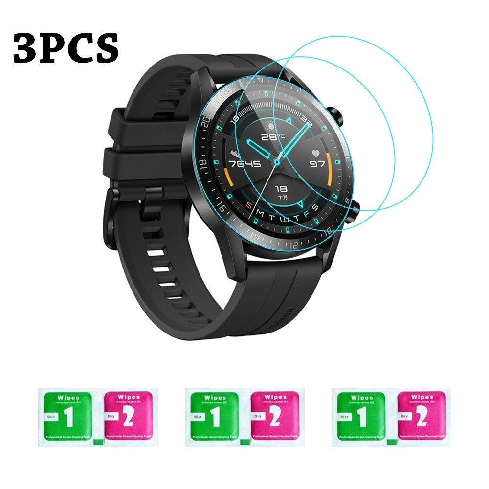 3Pcs Tempered Glass Smartwatch Screen Protector With Wipes