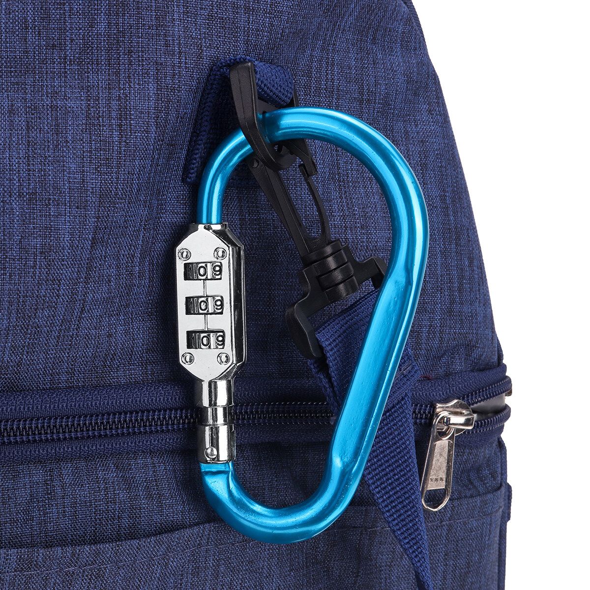 3 Digit Padlock Combination Motorcycle Bike Bicycle Bag Suitcase Carabiner Security Blue