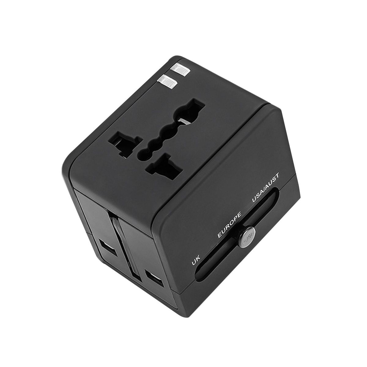 Universal Worldwide Phone Charger Travel Wall AC Power Plug Adapter All in One with Dual USB Charging Ports for USA EU UK AU
