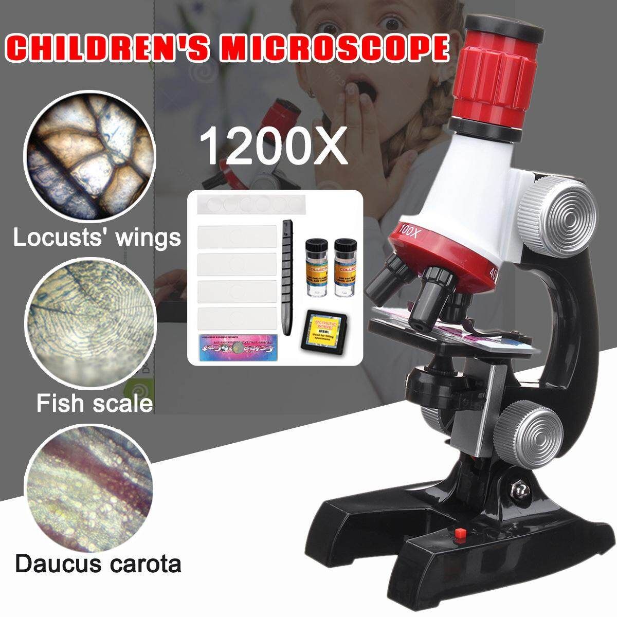 Science Microscope 100-1200x Laboratory Biology Chemistry Magnifier Kids Toys