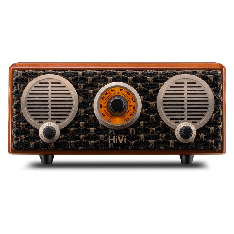 A/HiVi Classical M2R Sonata Log Wireless Bluetooth Active FM Radio Portable Speaker Black