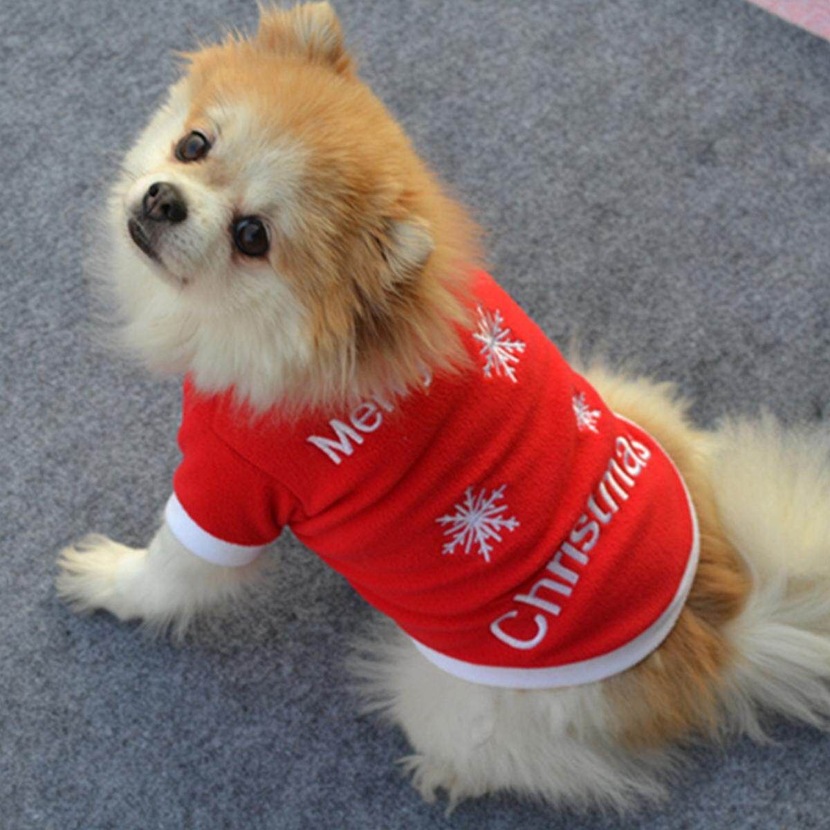 Christmas Pet Clothes Dog Santa Sweater Shirt Puppy Cat Pullover Hoodies Costume M Merry ChristmasM