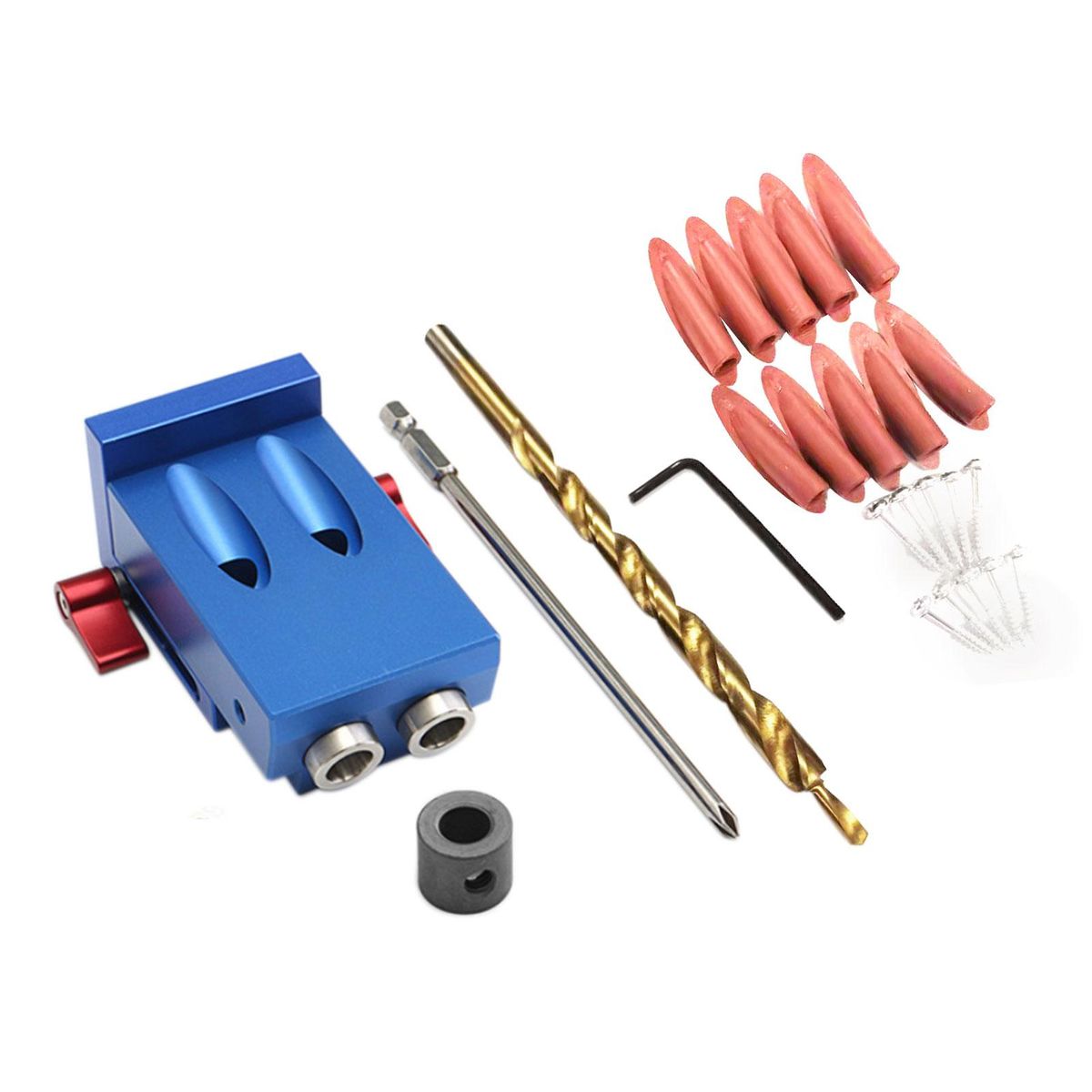 Pocket Hole Jig Kit System Wood Working Joinery Tool Set with Step Drill Bit Mini