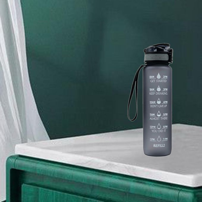 Portable   Water Bottle Large Capacity Reusable Jug Indoor Gray