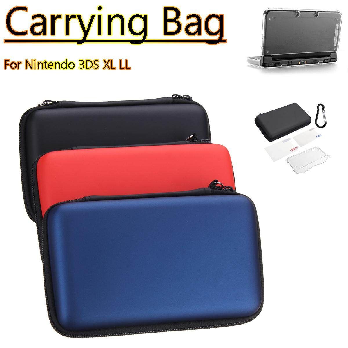 EVA Hard Carrying Bag +Case Cover+ 2Pcs For Nintendo 3DS XL LL Pink