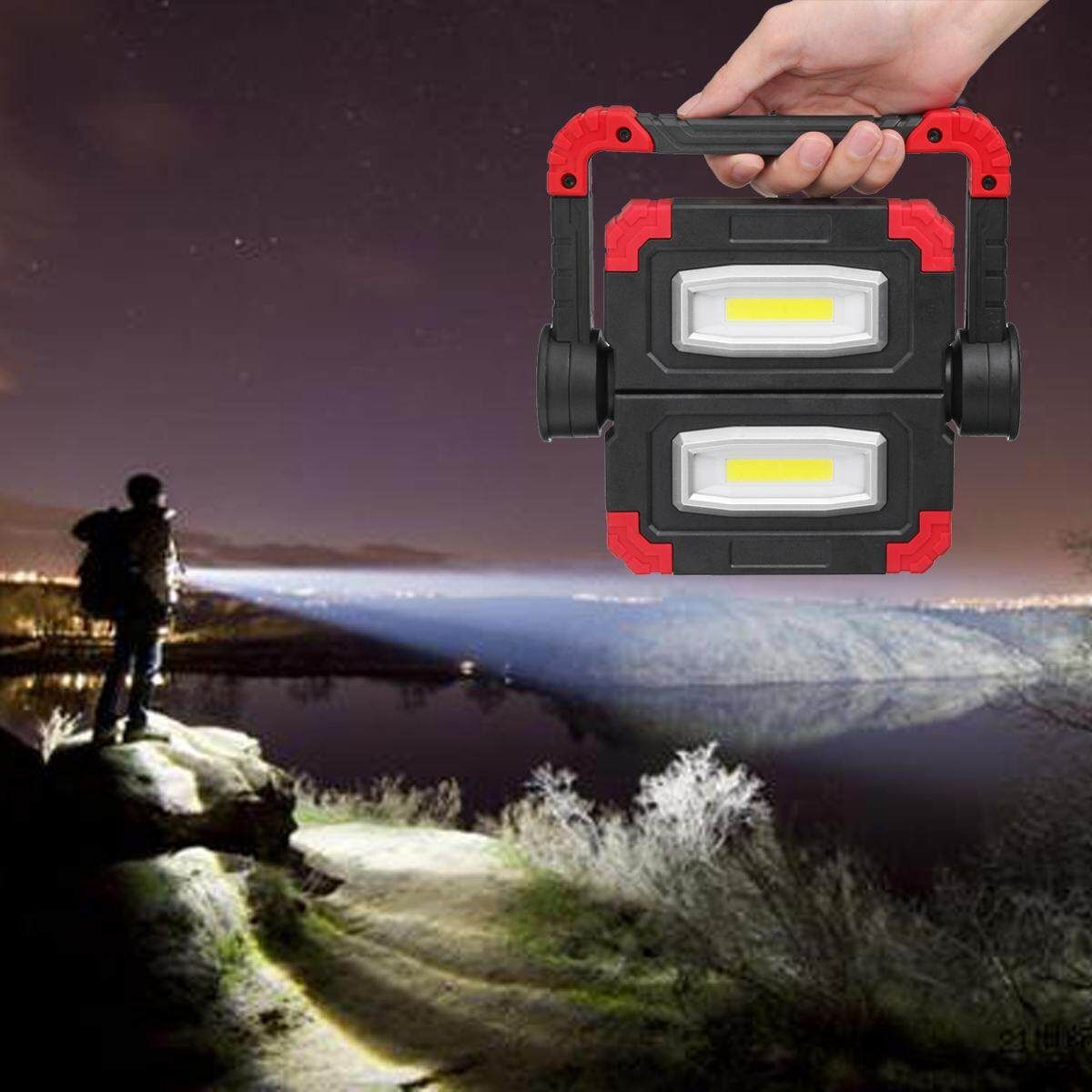 300W 3000LM LED COB Work Light USB Rechargeable/ Type Lantern Tent Lights Floodlight Emergency Foldable Rotation Pure White Outdoor Camping Lamp Lighting Aqua
