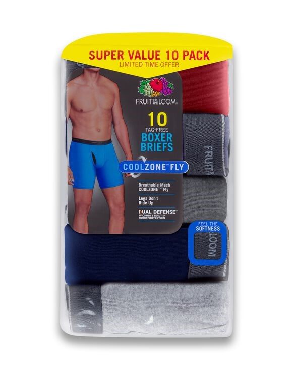 10 Pack Assorted Colour Boxer Briefs
