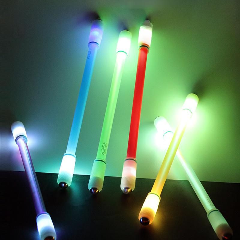 Turn the Author's Luminous Cigarette Rack Pusher Finger Rotation Competition Unexpectedly Technical Fluorescent Spring Pen Beginner TikTok Same Frosted