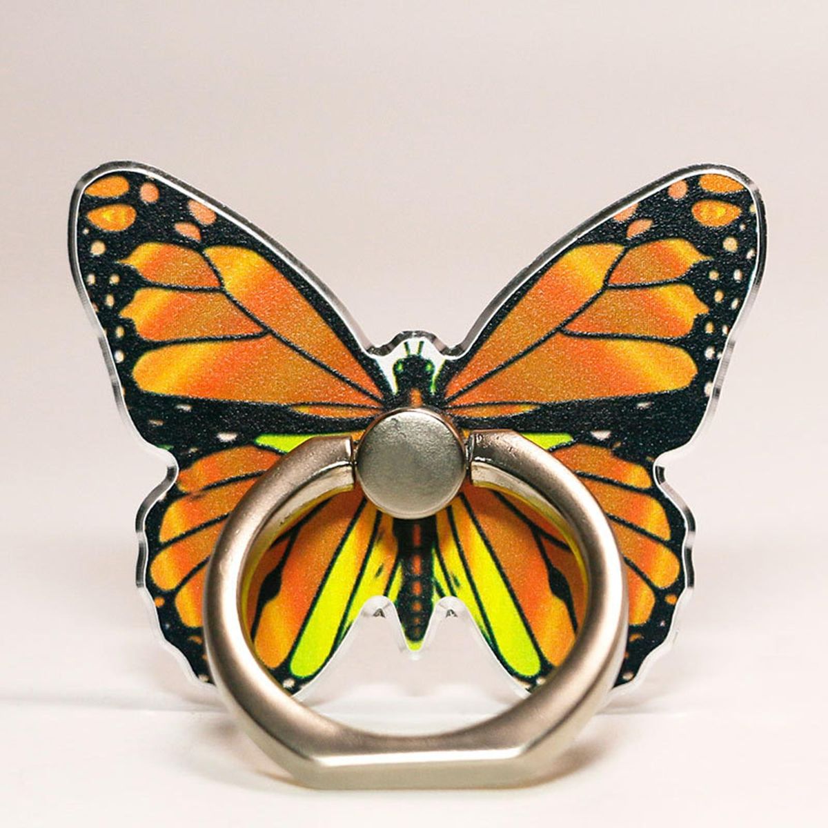 Finger Ring Holder Colorful Paint Butterflies Phone Finger Ring Holder Orange