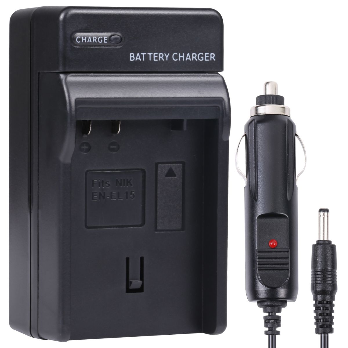 Digital Camera Battery Car Charger For Nikon ENEL15(Black)