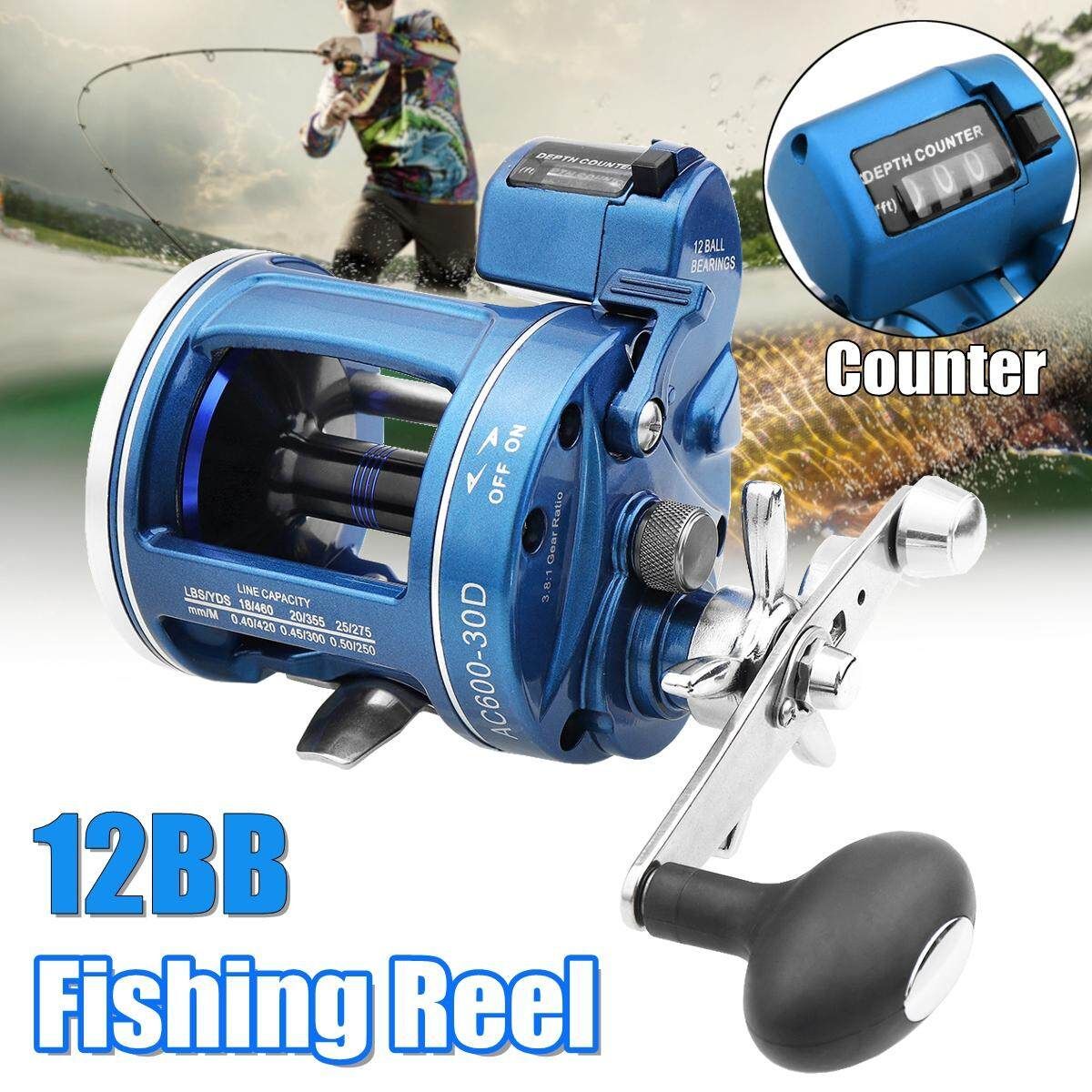 Metal Spinning Bait Reel Left Right Hand 5.2:1 12BB Saltwater Freshwate （：Blue） 30 Right