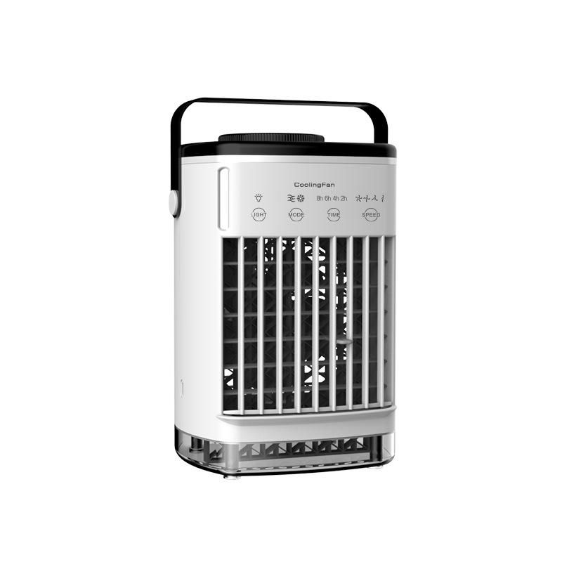 Air conditioning fan cooler USB desktop leafless fan tower fan household humidification spray fan air circulation fan Black-006