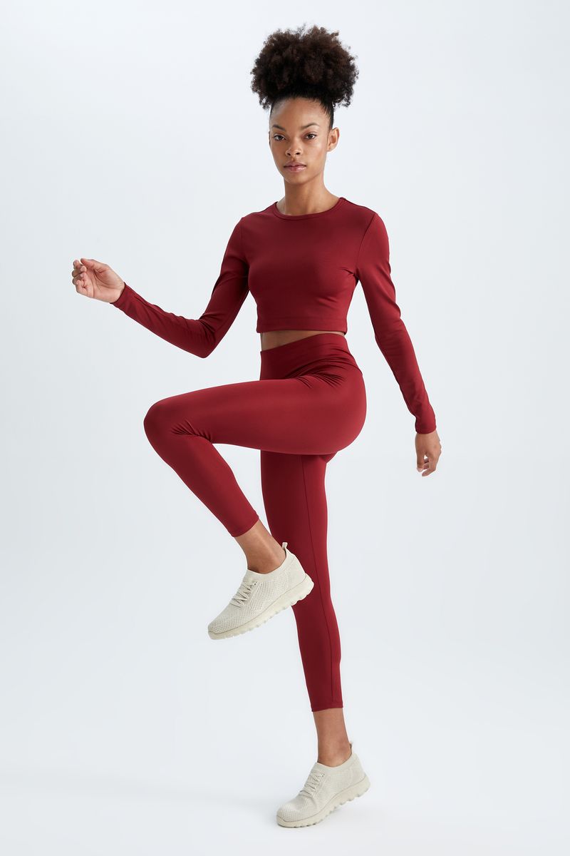 Woman Legging Fit Knitted Leggings-Bordeaux