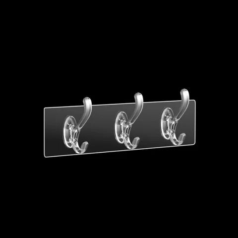 3-in-1 Strong Self-Adhesive Hook Wall Door Hanger - 2pcs