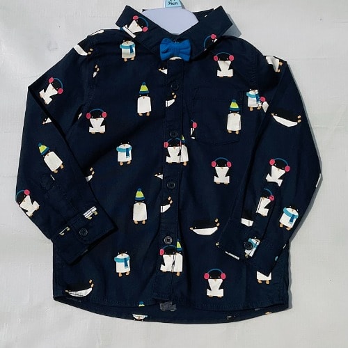 Boys Long Sleeve Cotton Shirt - 2pcs