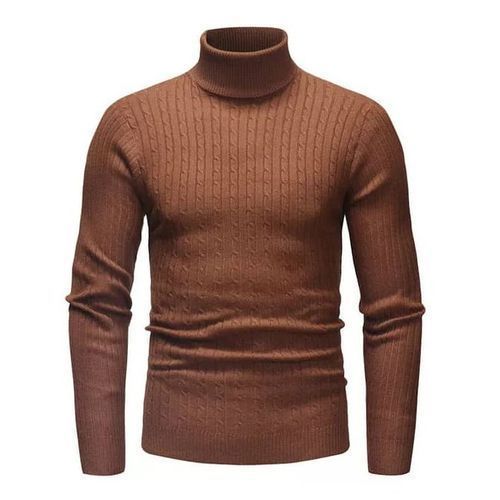 Men/Women Turtle Neck Top Brown