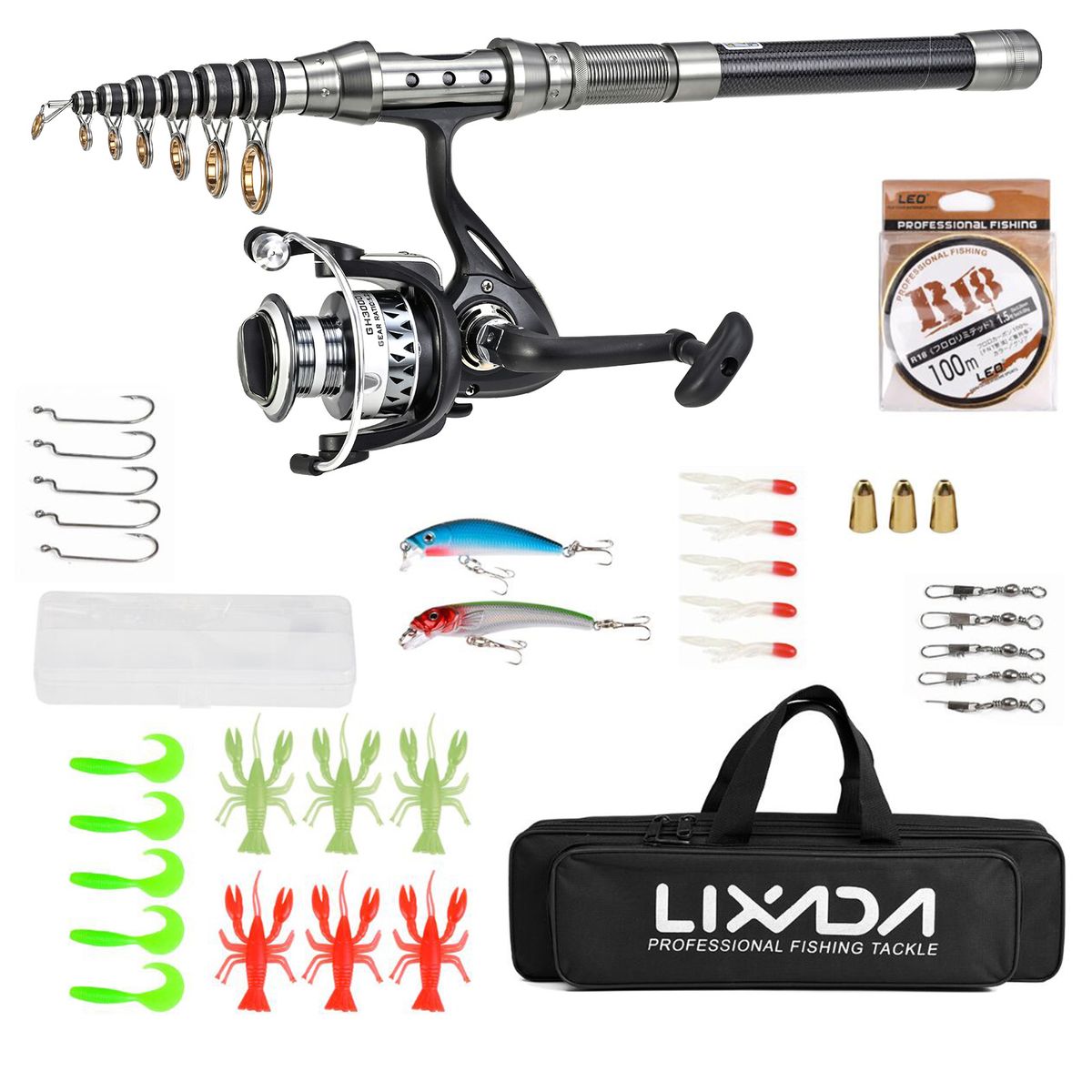 Telescopic Fishing Reel Carbon Fiber Fishing Rod Spinning