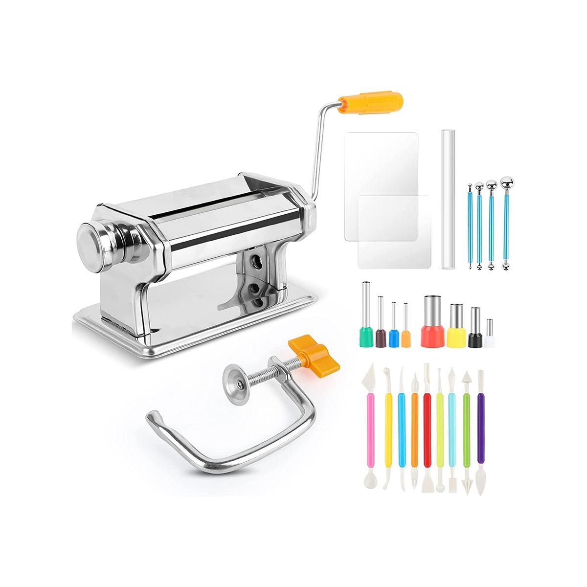 Polymer Clay Roller Machine Set Stainless Steel Polymer