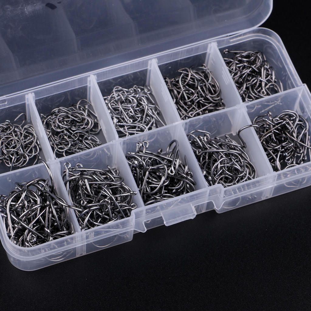 500pcs High Carbon Steel Fishing Hook Offset Circle Sharp
