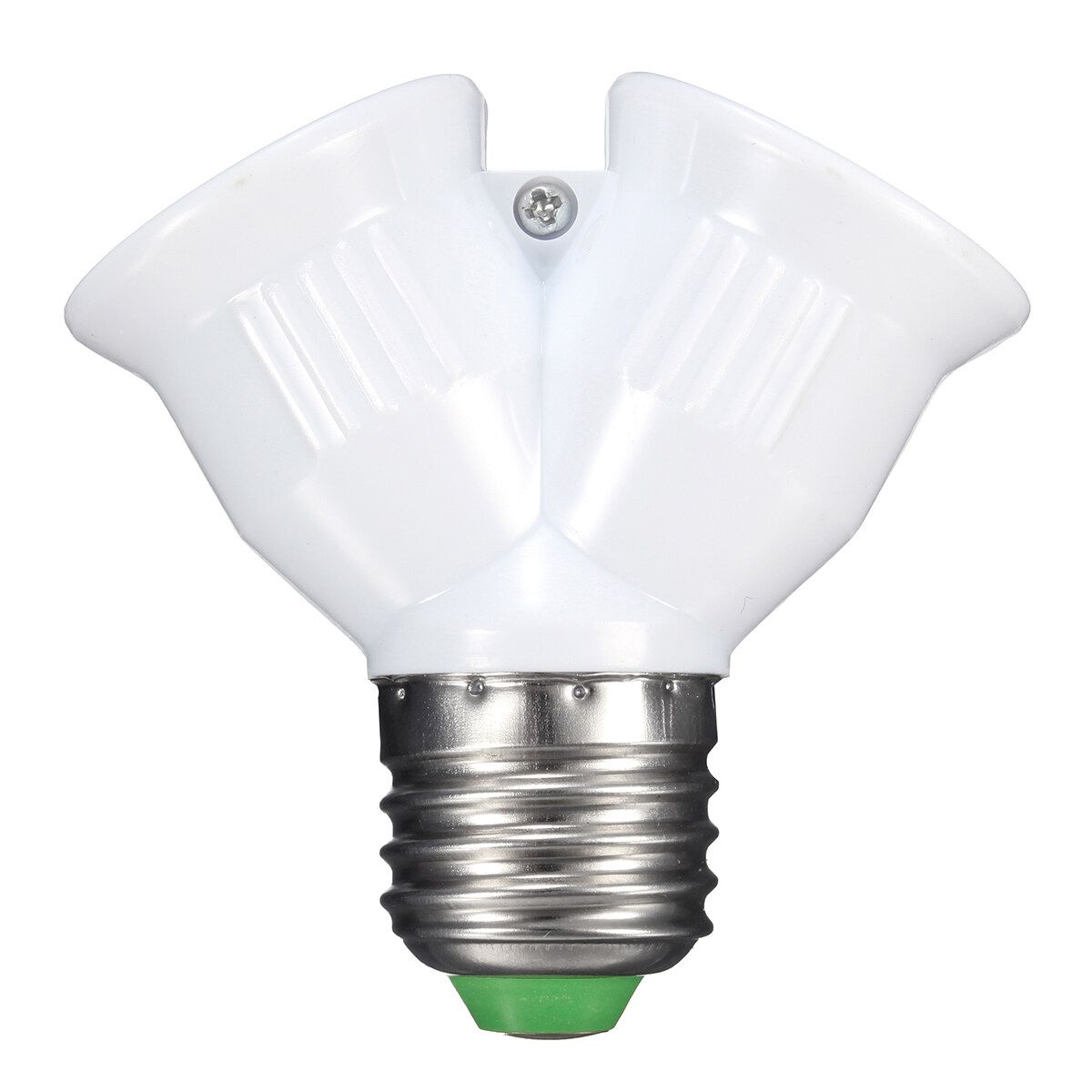 1Pcs White Body E27 To 2 E27 Lamp Holder Converter Socket Conversion Light Bulb Base Type 2E27 Y Shape Splitter Adapter