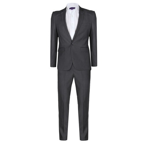Men's Modern Suit Pin Lapel Semi-fitted Suit - Grey - Ms-4757