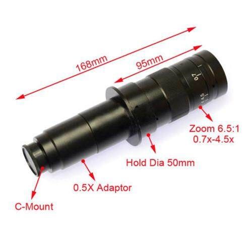 180X Optical Lens Zoom Digital CCD Camera Lens F Industrial Microscope Black