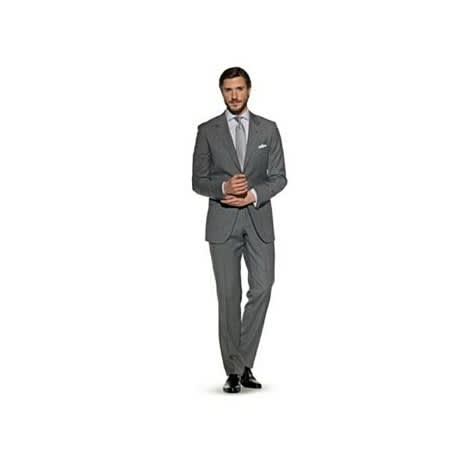 Men's Superior Slim Fit Suit With Double Back Slit -vent- Grey