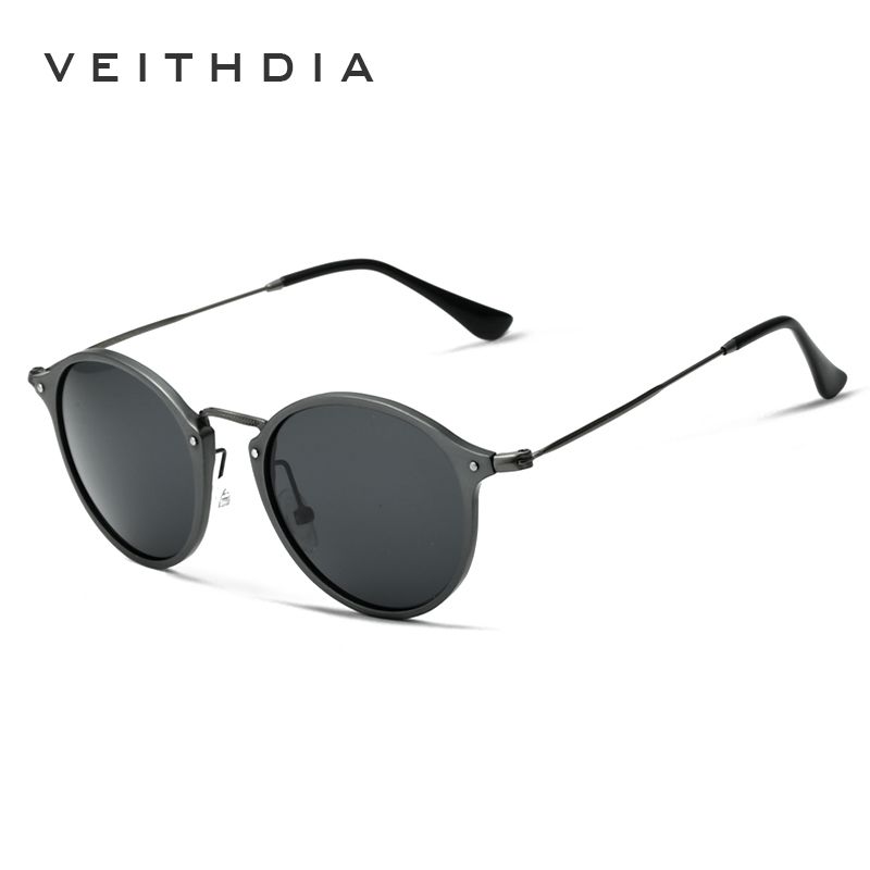Brand Fashion Unisex Sun Glasses Polarized Coating Mirror Driving Sunglasses Round Male Eyewear For Men/Women 6358(Grey)    CUIII