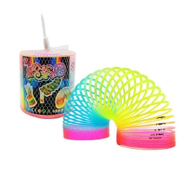 Color Rainbow Circle Funny Magic Toys Early Development Educational Folding Plastic Spring Coil Children Creative Magical Toys