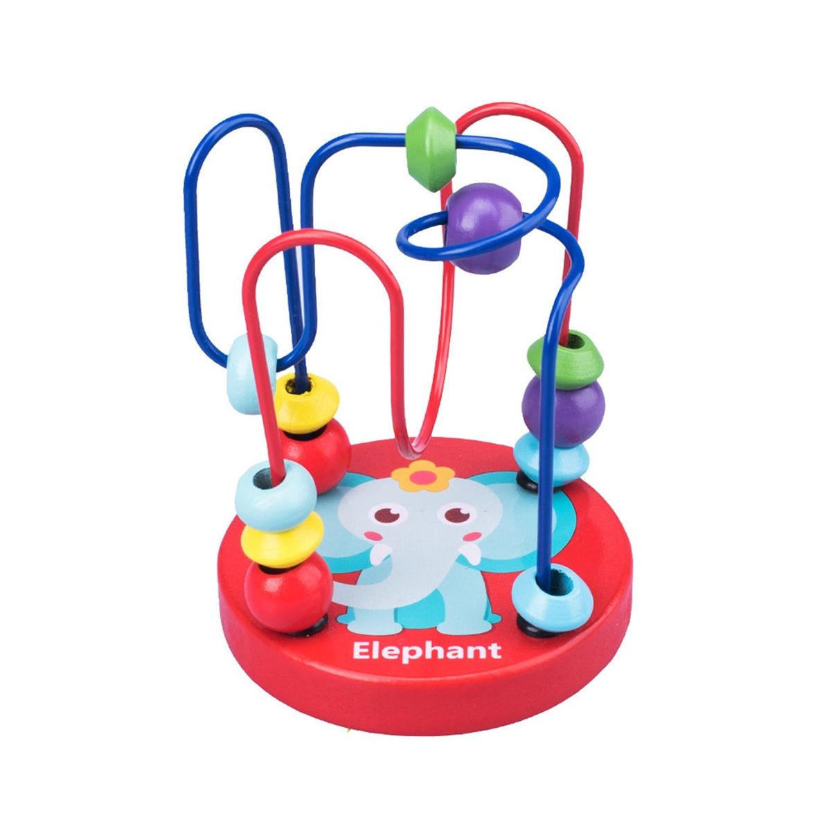 Building Block Toy Elephant Around Bead Toy Red