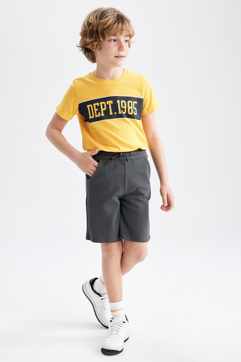 Boy Casual Regular Fit Knitted Short - Anthracite