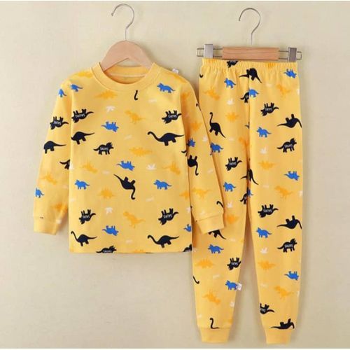 Unisex Dinosaur Yellow Pyjamas Set