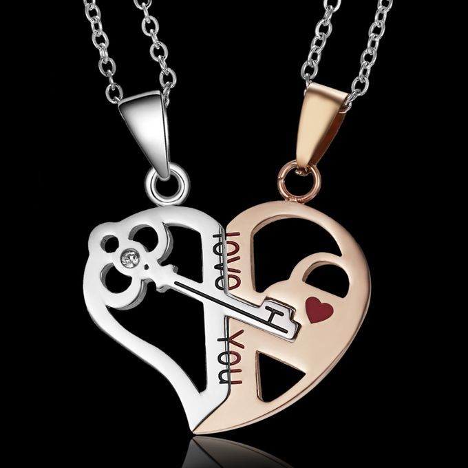 2 PCs/Set Of Lovers' Pendant Lovers' Necklace Valentine's Day Gift