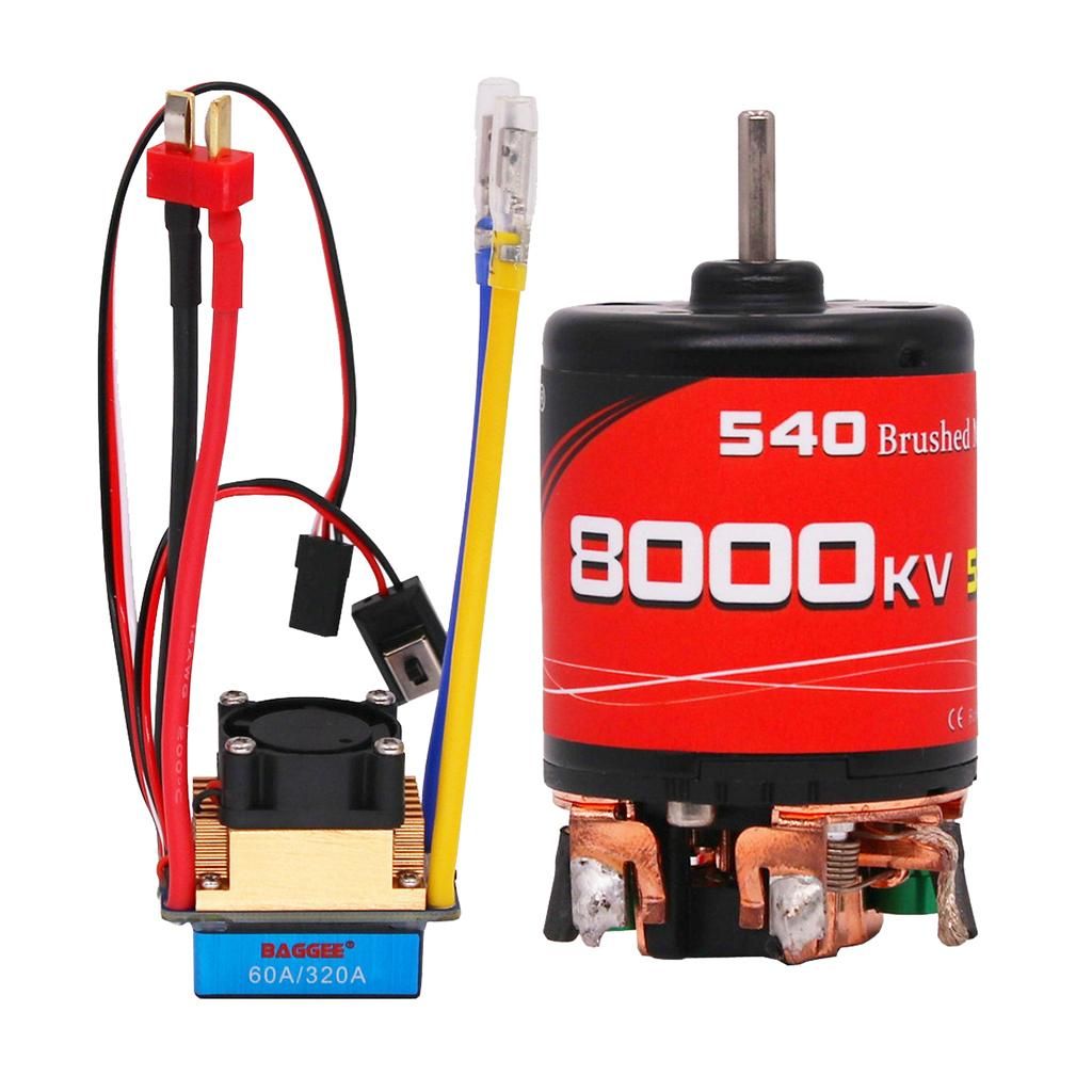 Waterproof 8000KV Brushed Motor 60A Brushed ESC Regulator