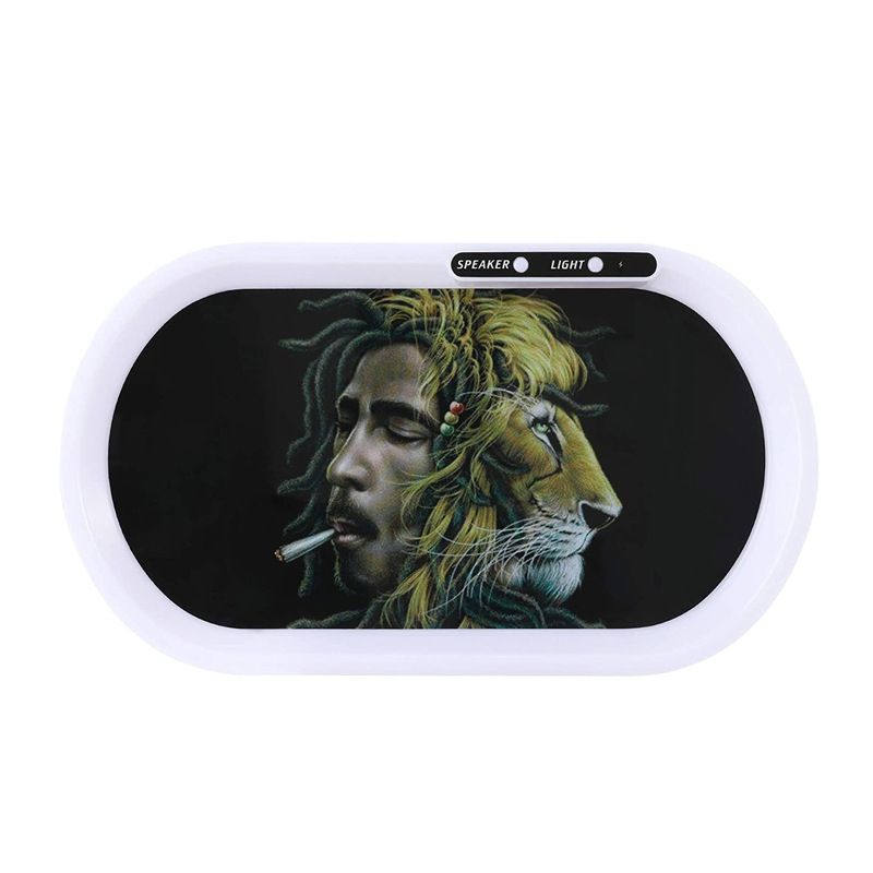 New Arrival LED Rolling Cigarette Weed Tray With Bluetooth
