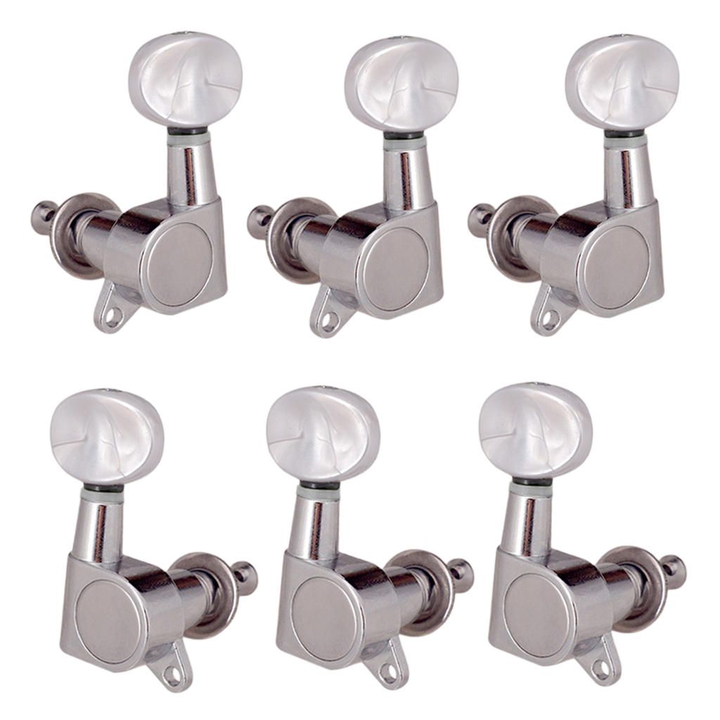Silver 3L3R Sealed Gear Guitar String Tuning Pegs Keys For Acoustic