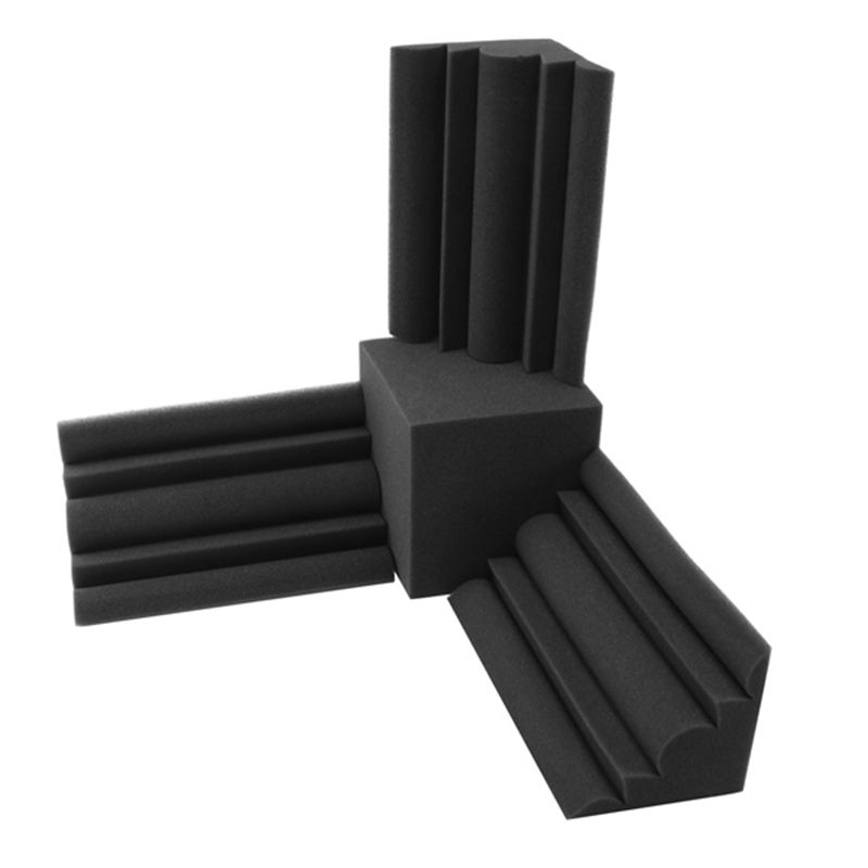 Square Sound Insulation Foam+3Pcs Bass Trap Wall Foam Flame