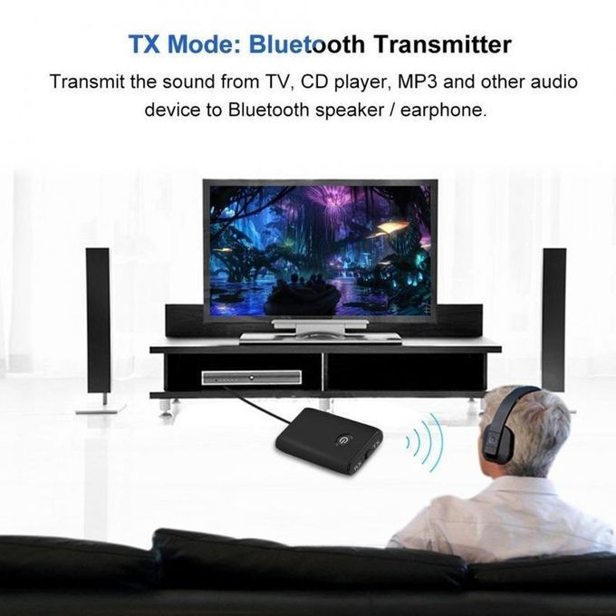 New Bluetooth 4.0 Receiver Transmitter 2-in-1 3.5mm Wireless Audio Adapter For TV Home Sound System