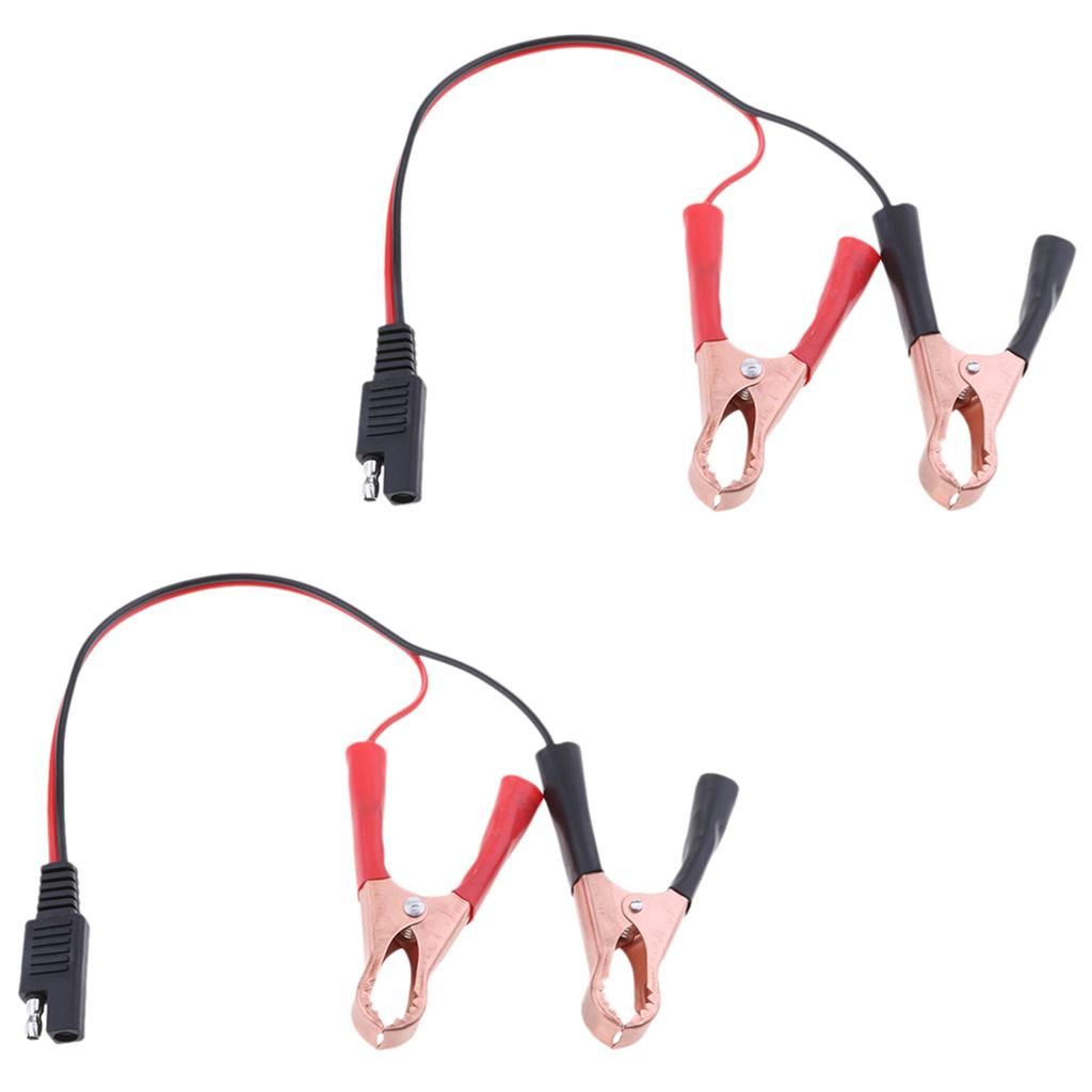 2x 18AWG DC SAE To Alligator Clips Extension Cable Solar Panel Battery