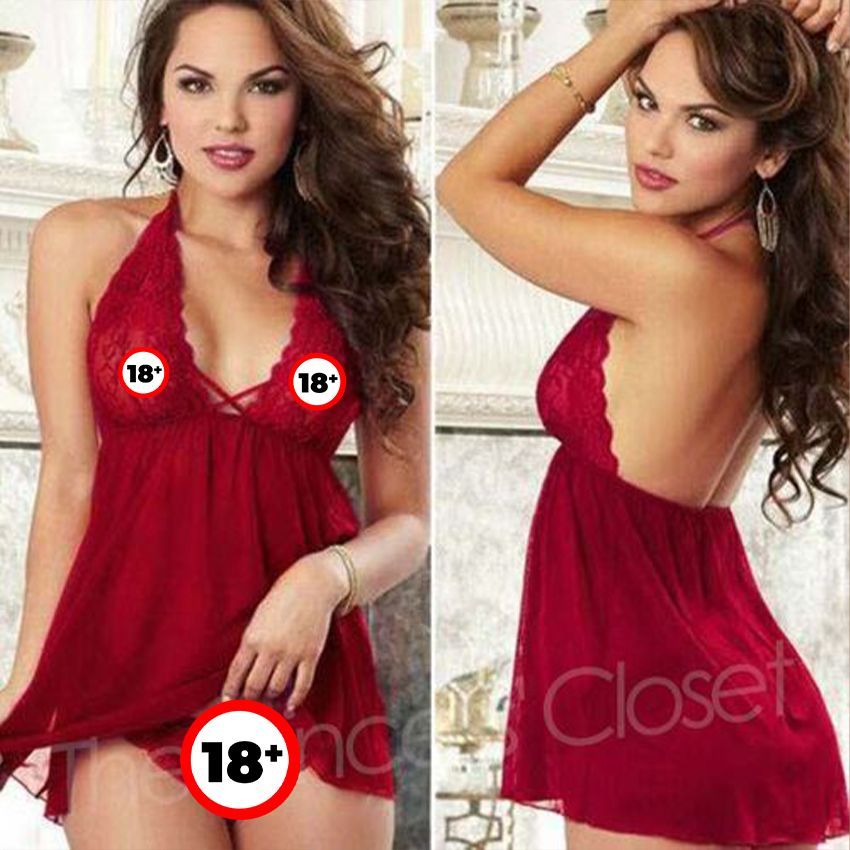 N06 New Lace Sexy Lingerie Underwear & Nightdress-Red