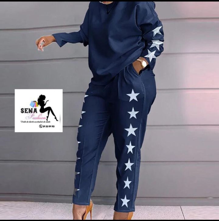 Female Up And Down Trouser- Nevyblue/white