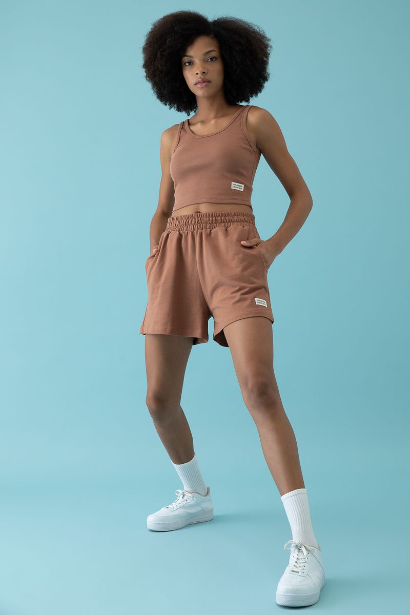 Woman - Slim Fit Short-Brown