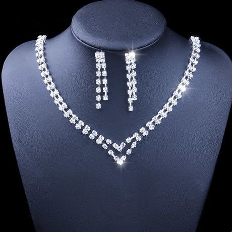 Jewelry Double Lovely Earring Jewellery Set - Silver